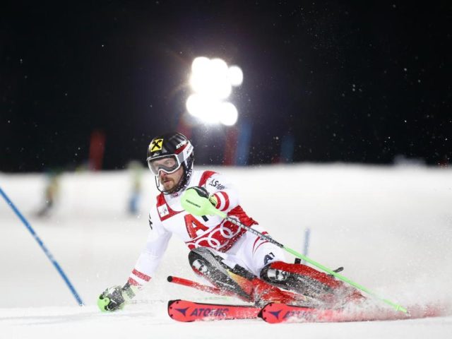 Fuhr beim Flutlicht-Slalom in Schladming zum 54. Weltcup-Sieg: Marcel Hirscher aus Österreich. Foto: Erwin Scheriau/dpa