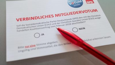 SPD-Votum zur GroKo erreicht Mindestbeteiligung