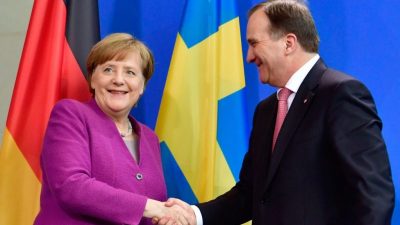 Merkel empfängt Schwedens Ministerpräsidenten Stefan Löfven in Berlin
