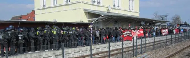 Am Bahnhof von Kandel, 24. März 2018. Foto: Dirk Klostermann