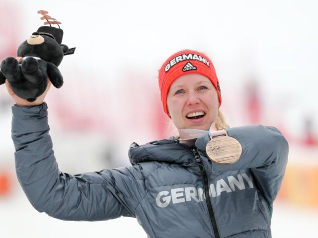 Andrea Rothfuss freute sich über die Bronzemedaille. Foto: Jan Woitas/dpa