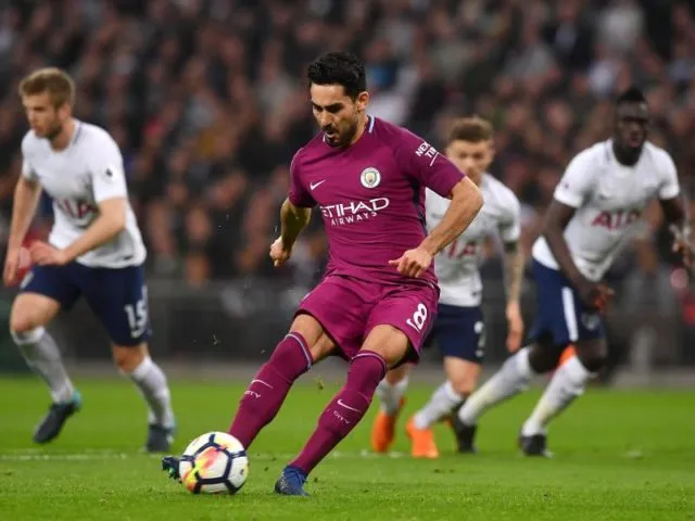 Ilkay Gundogan trifft per Elfmeter zum 2:0. Foto: Dominic Lipinski/PA&nbsp;Wire/dpa