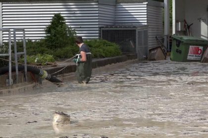 Überflutungen nach Starkregen in Hessen