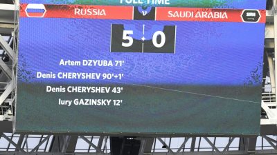 ARD: 10,01 Millionen sehen russischen WM-Kantersieg im Eröffnungsspiel

ARD: 10,01 Millionen sehen russischen WM-Kantersieg im Eröffnungsspiel
