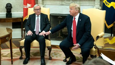 Trump und Juncker geben sich zu Gesprächsbeginn versöhnlich