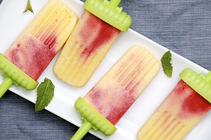 Selbstgemachtes Mango-Himbeer-Eis