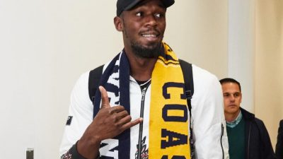 Usain Bolt zum Fußball-Probetraining in Australien