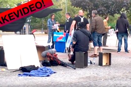 Fake-AfD-Infostand in Berlin präsentiert falsche Skinheads und gestellte Ausländer-Jagdszenen – AfD sieht sich verleumdet