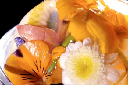 Phantastische Blüten-Eier in Gelee