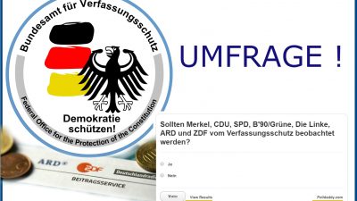 „Sollten Merkel, CDU, SPD, Grüne, Linke, ARD und ZDF vom Verfassungsschutz beobachtet werden?“ – Blogger Jürgen Fritz startet Umfrage