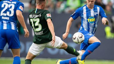Wolfsburg und Hertha mit turbulentem Unentschieden