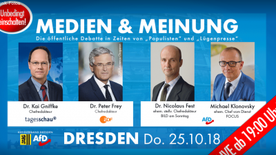 LIVE aus Dresden: Die „Chefs“ kommen – ARD und ZDF zu Gast bei AfD-Diskussion „Medien und Meinung“