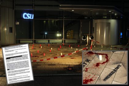 Kunstblut, Kerzen und Opfernamen in München: Hausdurchsuchungen bei Jungen Alternativen in Bayern wegen Protestaktion vor CSU-Zentrale