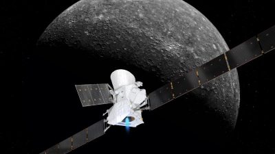 Europäische Sonde BepiColombo fliegt zum Merkur