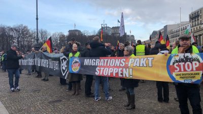 Demo gegen UN-Migrationspakt: 1500 Teilnehmer am Brandenburger Tor