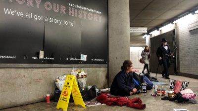 Obdachlosigkeit in Großbritannien nimmt sehr stark zu