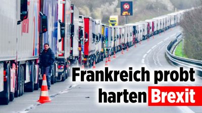 Frankreichs probt harten Brexit: Kilometerlange Staus am Ärmelkanal