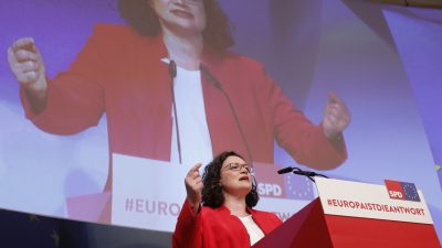 Nach einem Jahr an der SPD-Spitze verharrt Nahles im Umfragetief