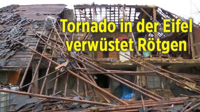 Windhose trifft die Gemeinde Rötgen in der Eifel schwer