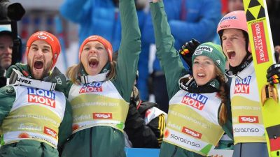 Deutsches Skisprung-Mixed verteidigt WM-Titel