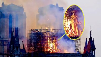 Internetnutzer sehen Heilige in den Flammen von Notre-Dame