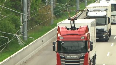 Die Last auf der Autobahn: Hessen erprobt erstmals eHighway für Lkw mit Oberleitung
