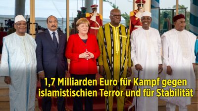Kampf gegen Terrorismus und für mehr Stabilität: Merkel sichert afrikanischen Staaten weitere 1,7 Millarden Euro zu