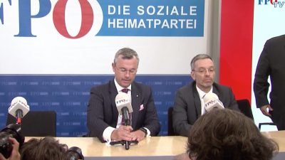 Pressekonferenz mit designiertem FPÖ-Obmann Norbert Hofer und Herbert Kickl