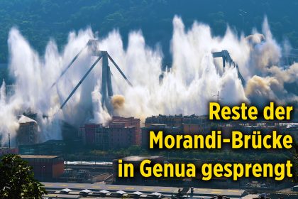 4500 Tonnen Beton und Stahl: Reste der Morandi-Brücke in Genua gesprengt