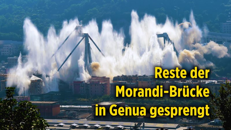 4500 Tonnen Beton und Stahl: Reste der Morandi-Brücke in Genua gesprengt
