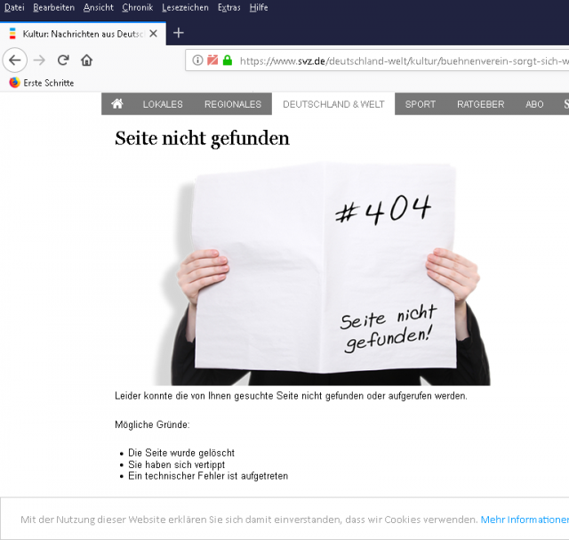 Falschmeldung über Meuthen in Schweriner Volkszeitung. Foto: screenshot google