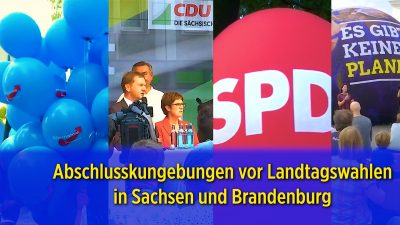 Morgen wird gewählt: Abschlusskungebungen vor Landtagswahlen in Sachsen und Brandenburg