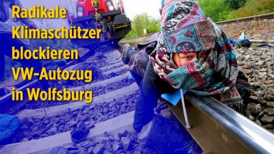 Für das Klima: Zug mit VW-Neuwagen nahe Wolfsburg blockiert