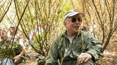 Paul Simon besucht Baumpflanzer auf Maui