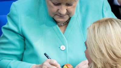 Unterbrechung bei Plenarsitzung: Kanzlerin Merkel muss sich um“Badeente Angie“ kümmern