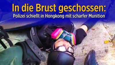 In die Brust geschossen: Polizei in Hongkong schießt Demonstranten an