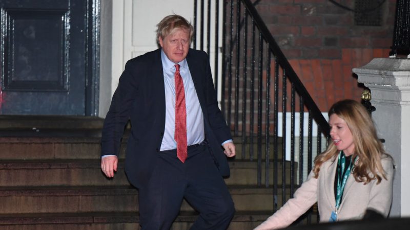 Ankunft von Boris Johnson im Parteiquartier nach Erdrutschsieg der Konservativen