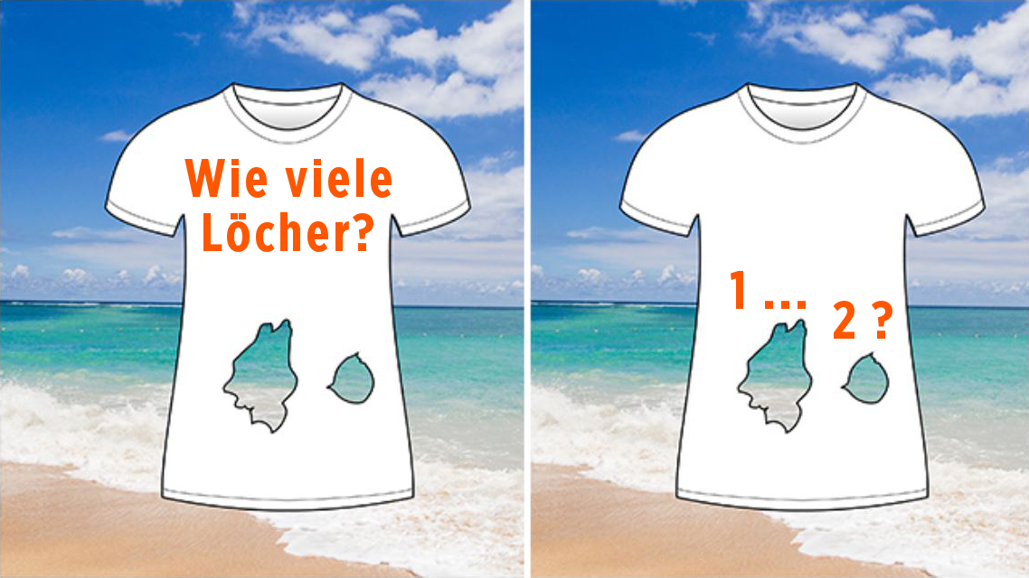 Wie viele Löcher hat dieses Hemd? Nur eine von sieben Personen hat die richtige Antwort
