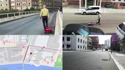 Berliner Künstler erzeugt virtuelle Staus auf Google Maps mit einem Handwagen voller Smartphones