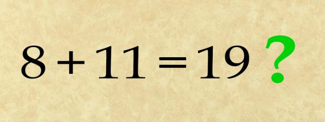 Mathematisch korrekt ist lediglich die Lösung 19. Andernfalls verlangt das Rätsel eine etwas freie Auslegung der Aufgabe.