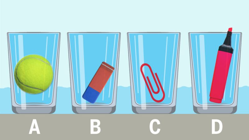 Archimedes weiß die Lösung: Welches Glas enthält das meiste Wasser?