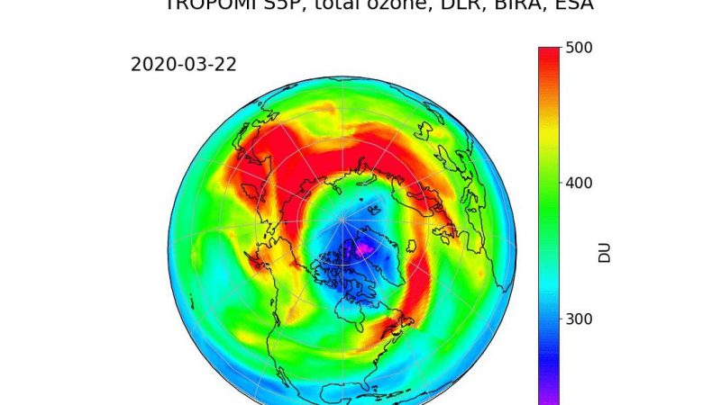 Erstmals Ozonloch über dem Nordpol