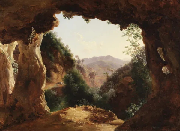 „Grotte in einer felsigen Landschaft&quot;, 1790 und 1870, von Louise-Joséphine Sarazin de Belmont