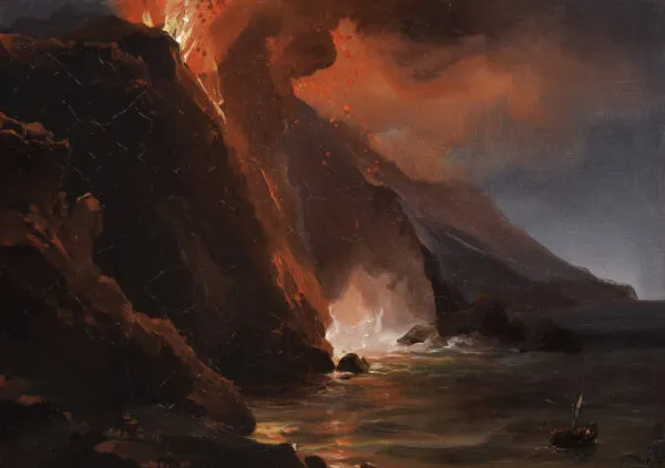 „Der Ausbruch von Stromboli, 30. August 1842&quot; von Jean-Charles Rémond.