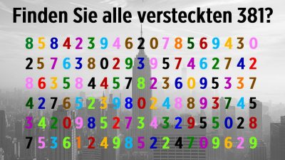 Wie oft finden Sie die versteckte Zahl in diesem Rätsel-Bild?