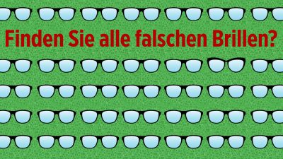 Nur Adleraugen finden fünf Mal die falsche Brille