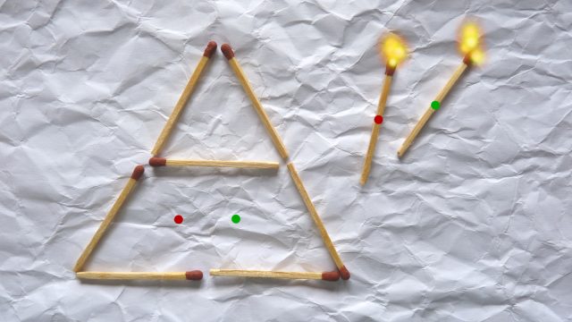 Rätselhafte Streichölzer (1) Dreiecke