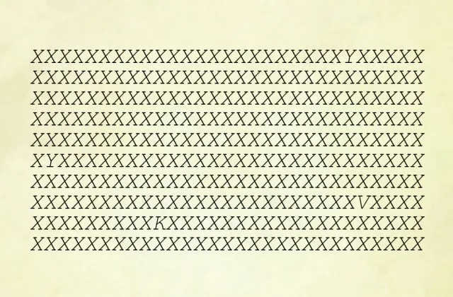 Buchstaben im Meer von X