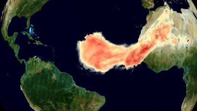 Gigantische Sahara-Staubwolke „Godzilla“ über dem Atlantik