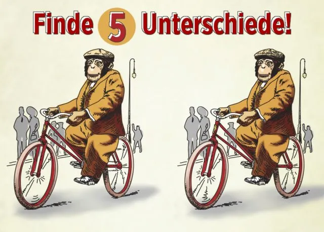 Rätsel Affe Fahrrad Unterschiede